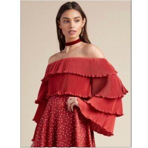 NWT Lovers + Friends Zayn Top‎ in Cherry Size Small